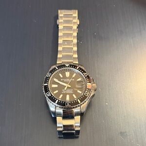 Stuhrling Original Men's Silver Watch with Black Dial